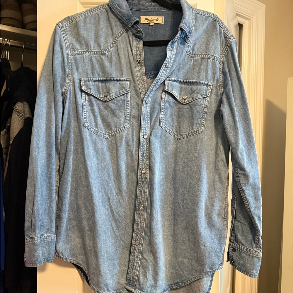 Madewell Blue Casual Button Down Shirt